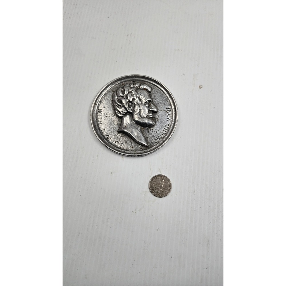 Vintage Abraham Lincoln Metal Medallion Plaque,